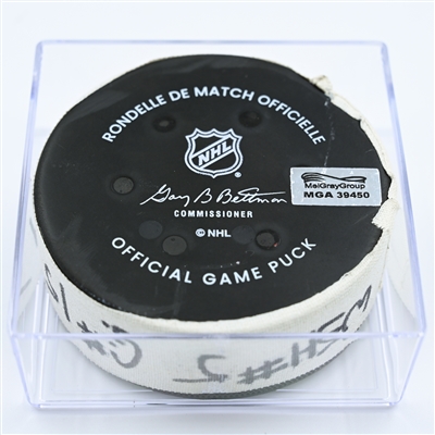 Sonny Milano - Washington Capitals - Goal Puck - November 11, 2022 vs. Tampa Bay Lightning (Capitals Logo) 