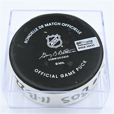 J.T. Miller - Vancouver Canucks - Goal Puck - November 13, 2022 vs. Boston Bruins (Bruins Logo) 