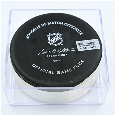 Ryan O'Reilly - St. Louis Blues - Goal Puck - November 8, 2022 vs Philadelphia Flyers (Philadelphia Flyers logo)
