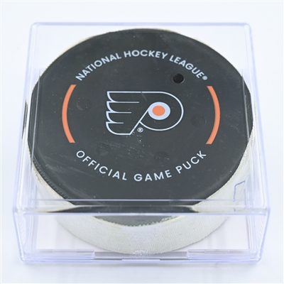 Joe Pavelski - Dallas Stars - Goal Puck - November 13, 2022 vs. Philadelphia Flyers (Flyers Logo) 