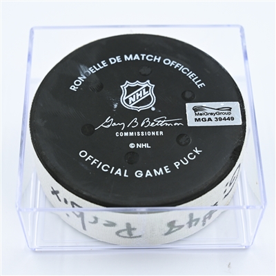 Nick Perbix - Tampa Bay Lightning - Goal Puck - November 11, 2022 vs. Washington Capitals (Capitals Logo) 