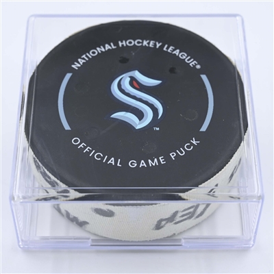Rem Pitlick - Montreal Canadiens - Goal Puck - December 6, 2022 vs. Seattle Kraken (Kraken Logo) 