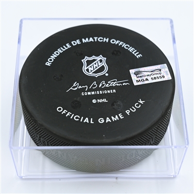 Ivan Provorov - Philadelphia Flyers - Goal Puck - November 10, 2022 vs. Columbus Blue Jackets (Blue Jackets Logo)