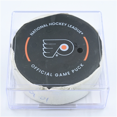 Jason Robertson - Dallas Stars - Goal Puck - November 13, 2022 vs. Philadelphia Flyers (Flyers Logo) 