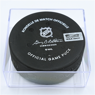 Eric Robinson - Columbus Blue Jackets - Goal Puck - November 15, 2022 vs. Philadelphia Flyers (Blue Jackets Logo) 