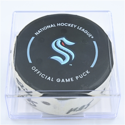 Mark Scheifele - Winnipeg Jets - Goal Puck - November 13, 2022 vs. Seattle Kraken (Kraken Logo) 