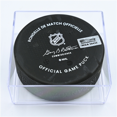 Nick Seeler - Philadelphia Flyers - Goal Puck - November 15, 2022 vs. Columbus Blue Jackets (Blue Jackets Logo) 
