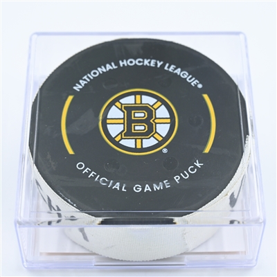 Pavel Zacha - Boston Bruins - Goal Puck - November 13, 2022 vs. Vancouver Canucks (Bruins Logo) 