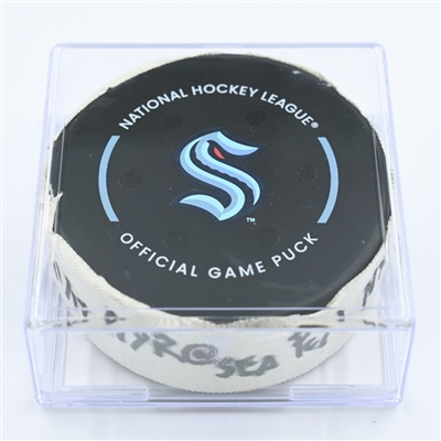 Mika Zibanejad - New York Rangers - Goal Puck - November 17, 2022 vs. Seattle Kraken (Kraken Logo) 