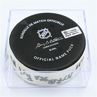 Mika Zibanejad - New York Rangers - Goal Puck - November 17, 2022 vs. Seattle Kraken (Kraken Logo) 