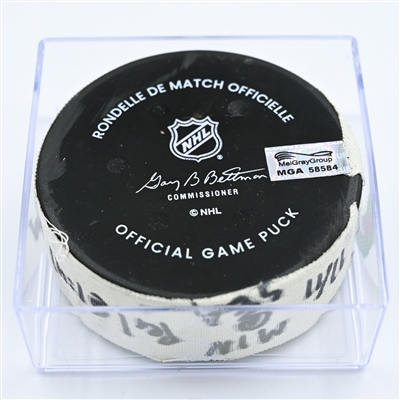 Mats Zuccarello - Minnesota Wild - Goal Puck - November 11, 2022 vs. Seattle Kraken (Kraken Logo) 