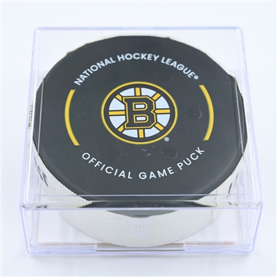 David Krejci - Boston Bruins - Goal Puck - November 17, 2022 vs. Philadelphia Flyers (Bruins Logo) 