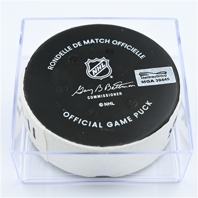 David Krejci - Boston Bruins - Goal Puck - November 17, 2022 vs. Philadelphia Flyers (Bruins Logo) 