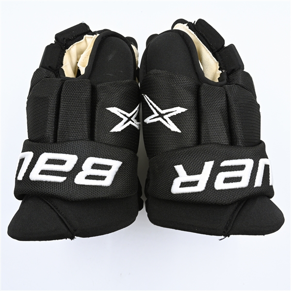 Jack Hughes - Game-Worn Black Third, Bauer Vapor 2X Gloves - 2022-23 NHL Season