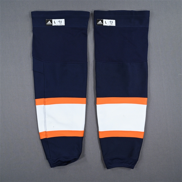 Connor McDavid -  Edmonton Oilers - Navy Reverse Retro - adidas Socks - December 15, 2022 vs. St. Louis Blues - Photo-Matched 