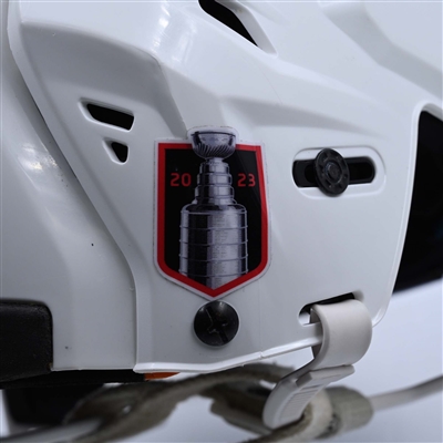 Dawson Mercer - Game-Worn White, CCM Helmet w/ Oakley Shield - 2022-23 NHL Regular Season and 2023 Stanley Cup Playoffs