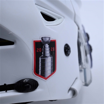 Jack Hughes - Game-Worn White, Bauer Helmet w/ Bauer Shield - 2022-23 NHL Regular Season and 2023 Stanley Cup Playoffs