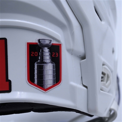 Jonas Siegenthaler - Game-Worn White, Bauer Helmet w/ Bauer Shield - 2022-23 NHL Regular Season and 2023 Stanley Cup Playoffs