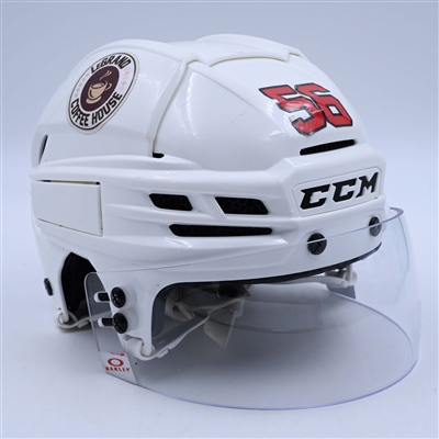 Erik Haula - Game-Worn White, CCM Helmet w/ Oakley Shield - 2022-23 NHL Regular Season and 2023 Stanley Cup Playoffs