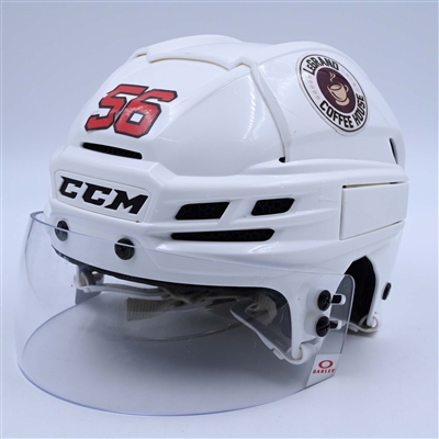 Erik Haula - Game-Worn White, CCM Helmet w/ Oakley Shield - 2022-23 NHL Regular Season and 2023 Stanley Cup Playoffs