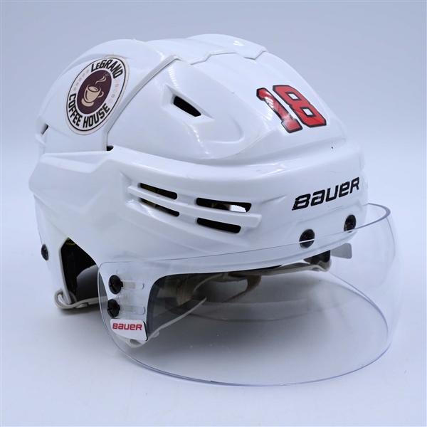 Ondrej Palat - Game-Worn White, Bauer Helmet w/ Bauer Shield - 2022-23 NHL Regular Season and 2023 Stanley Cup Playoffs