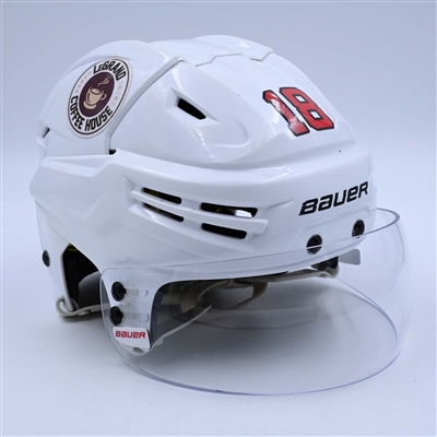 Ondrej Palat - Game-Worn White, Bauer Helmet w/ Bauer Shield - 2022-23 NHL Regular Season and 2023 Stanley Cup Playoffs
