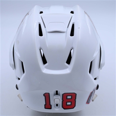 Ondrej Palat - Game-Worn White, Bauer Helmet w/ Bauer Shield - 2022-23 NHL Regular Season and 2023 Stanley Cup Playoffs
