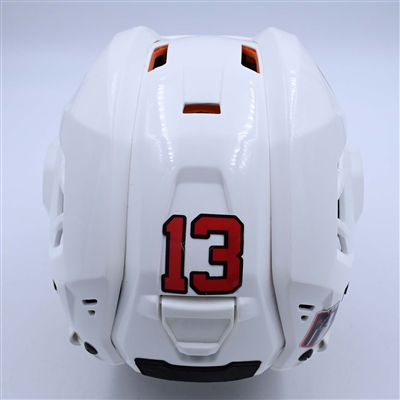 Nico Hischier - Game-Worn White, CCM Helmet w/ Oakley Shield - 2022-23 NHL Regular Season and 2023 Stanley Cup Playoffs