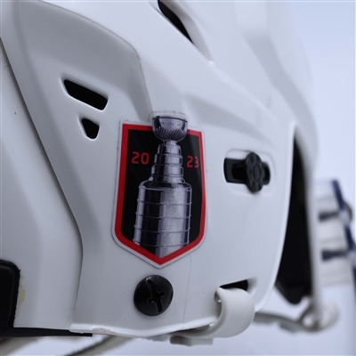 Nico Hischier - Game-Worn White, CCM Helmet w/ Oakley Shield - 2022-23 NHL Regular Season and 2023 Stanley Cup Playoffs