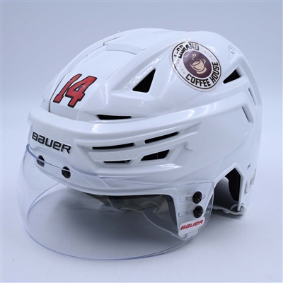 Nathan Bastian - Game-Worn White, Bauer Helmet w/ Bauer Shield - 2022-23 NHL Regular Season and 2023 Stanley Cup Playoffs