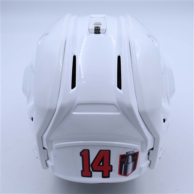 Nathan Bastian - Game-Worn White, Bauer Helmet w/ Bauer Shield - 2022-23 NHL Regular Season and 2023 Stanley Cup Playoffs