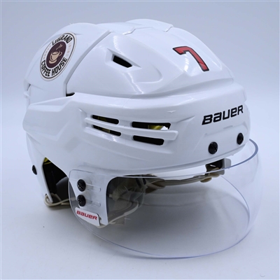 Dougie Hamilton - Game-Worn White, Bauer Helmet w/ Bauer Shield - 2022-23 NHL Regular Season and 2023 Stanley Cup Playoffs