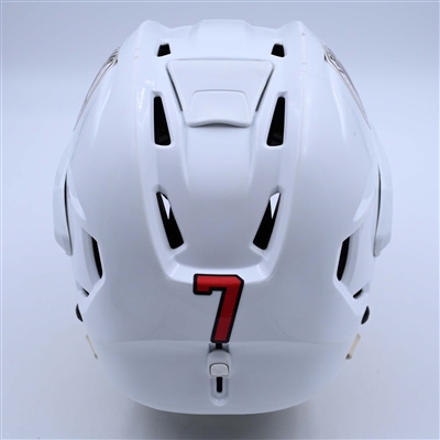 Dougie Hamilton - Game-Worn White, Bauer Helmet w/ Bauer Shield - 2022-23 NHL Regular Season and 2023 Stanley Cup Playoffs