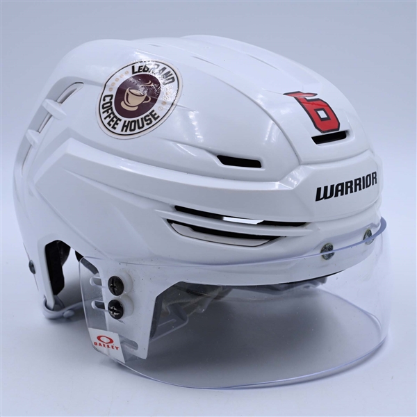 John Marino - Game-Worn White, Warrior Helmet w/ Oakley Shield - 2022-23 NHL Regular Season and 2023 Stanley Cup Playoffs