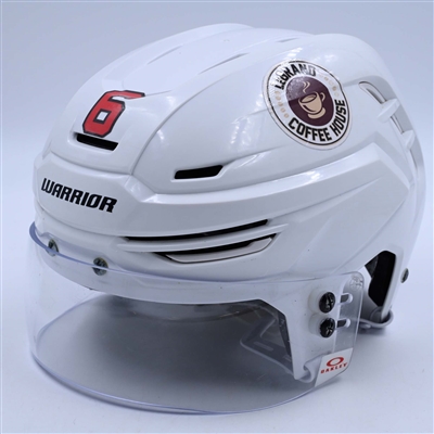 John Marino - Game-Worn White, Warrior Helmet w/ Oakley Shield - 2022-23 NHL Regular Season and 2023 Stanley Cup Playoffs