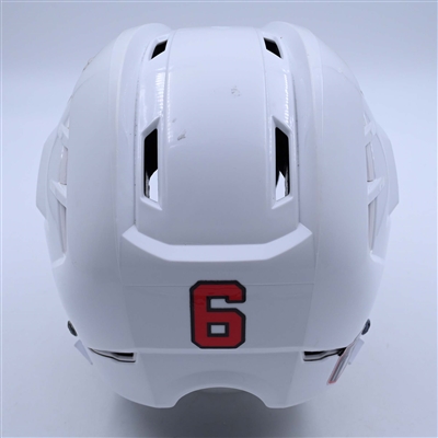 John Marino - Game-Worn White, Warrior Helmet w/ Oakley Shield - 2022-23 NHL Regular Season and 2023 Stanley Cup Playoffs