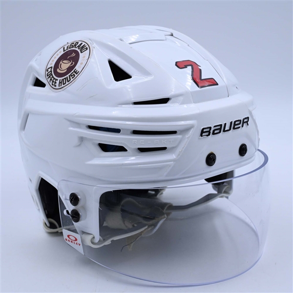 Brendan Smith - Game-Worn White, Bauer Helmet w/ Oakley Shield - 2022-23 NHL Regular Season