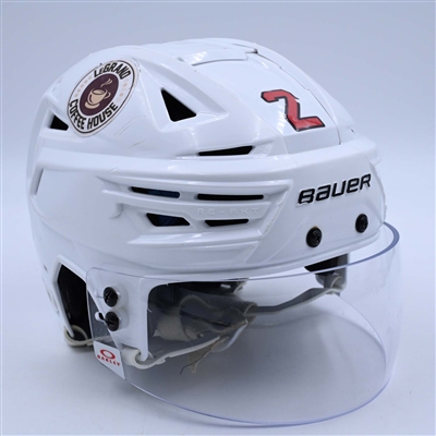 Brendan Smith - Game-Worn White, Bauer Helmet w/ Oakley Shield - 2022-23 NHL Regular Season