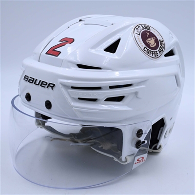 Brendan Smith - Game-Worn White, Bauer Helmet w/ Oakley Shield - 2022-23 NHL Regular Season