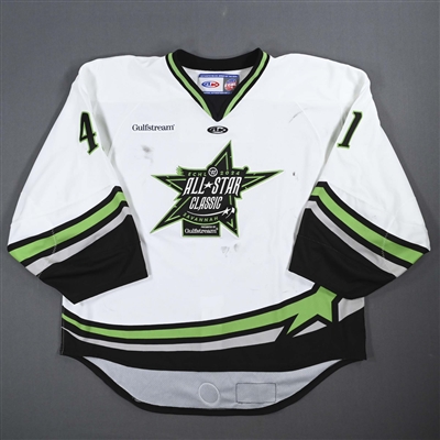 Peyton Jones - 2024 ECHL All-Star Classic - Game-Worn White Jersey - First Period - Autographed