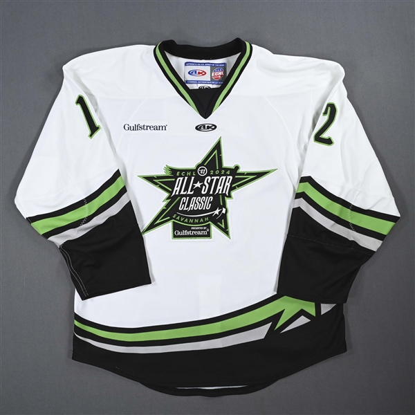 Peter Bates - 2024 ECHL All-Star Classic - Game-Issued White Jersey - First Period