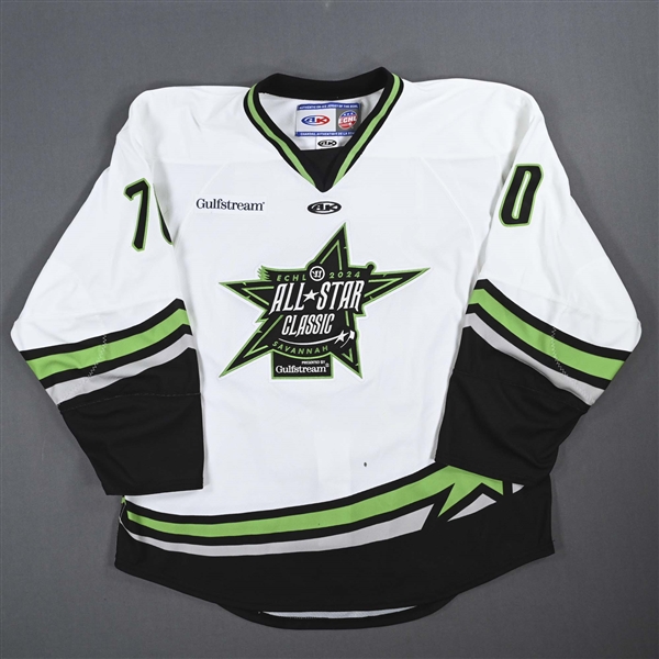 Dillon Hamaliuk - 2024 ECHL All-Star Classic - Game-Worn White Jersey - First Period - Autographed