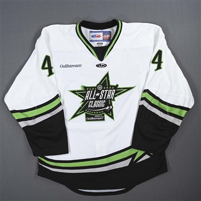 Nathan Staios - 2024 ECHL All-Star Classic - Game-Worn White Jersey - First Period - Autographed