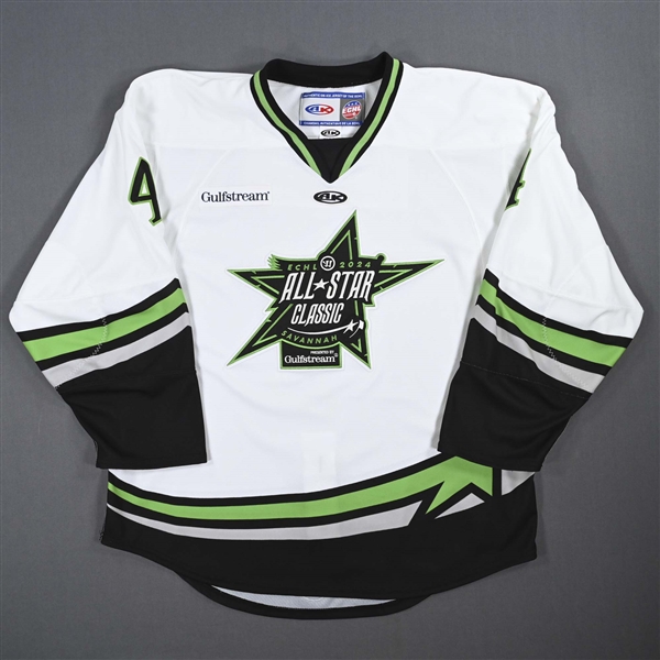 Kris Myllari - 2024 ECHL All-Star Classic - Game-Issued White Jersey - First Period 