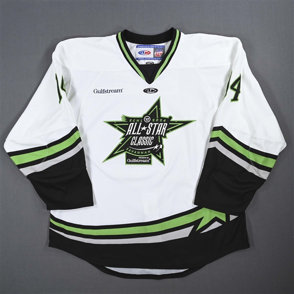 Ty Glover - 2024 ECHL All-Star Classic - Game-Issued White Jersey - First Period 