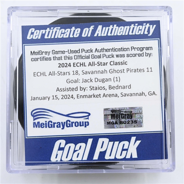 Jack Dugan - Goal Puck - 2024 ECHL All-Star Classic - January 15, 2024