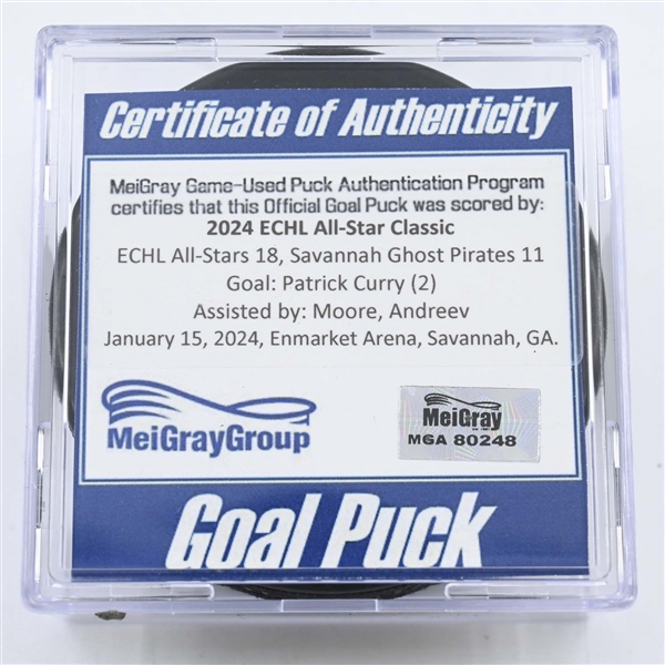 Patrick Curry - Goal Puck - 2024 ECHL All-Star Classic - January 15, 2024