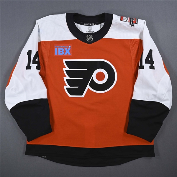 Sean Couturier - Game-Worn Orange w/ Mark Recchi Flyers Hall of Fame Patch Jersey - January 27, 2024