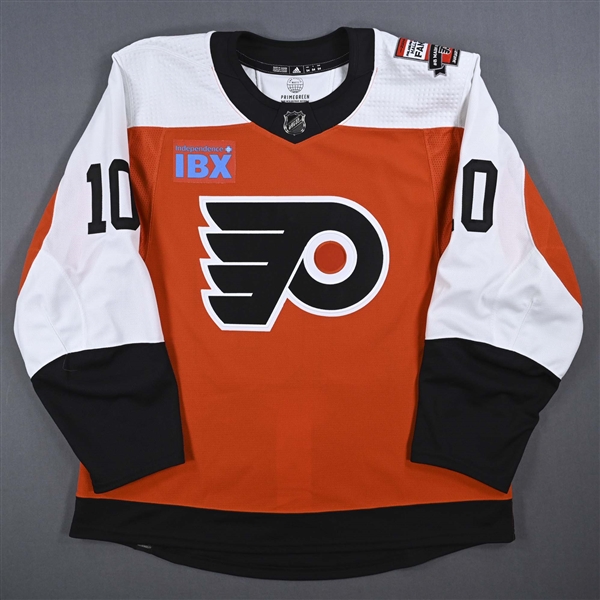 Bobby Brink - Game-Issued Orange w/ Mark Recchi Flyers Hall of Fame Patch Jersey - January 27, 2024