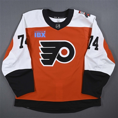 Owen Tippett - Game-Issued Orange w/ Mark Recchi Flyers Hall of Fame Patch Jersey - January 27, 2024